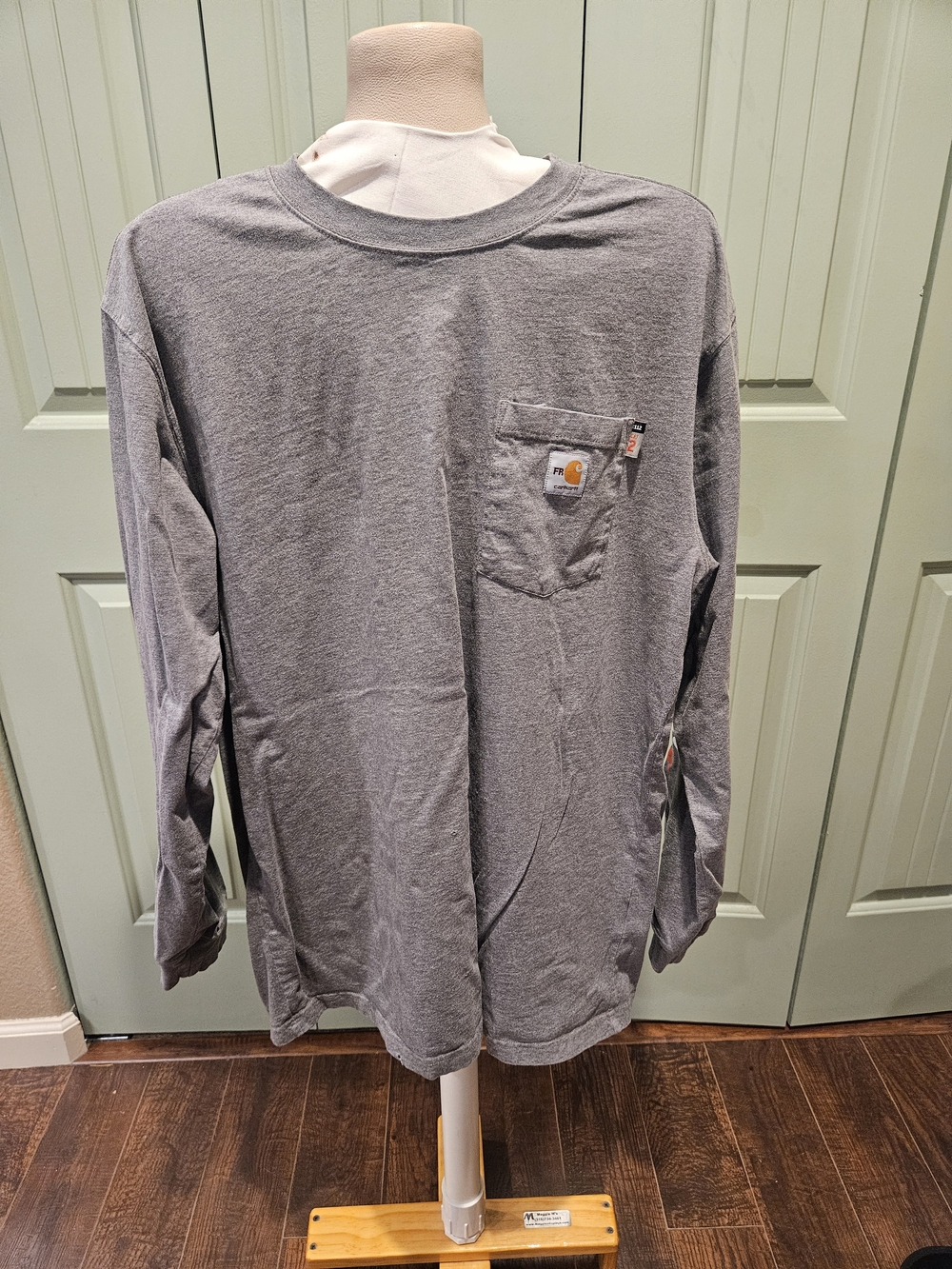 Carhartt Long Sleeve FR Cat 2- Pocket Tee in Heather Gray